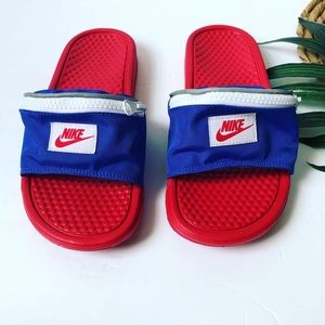 Nike Shoes - NWOT Nike Benassi Red/White/Blue Fanny Pack Slides Nike Shoes - NWOT Nike Benassi Red/White/Blue Fanny Pack Slides